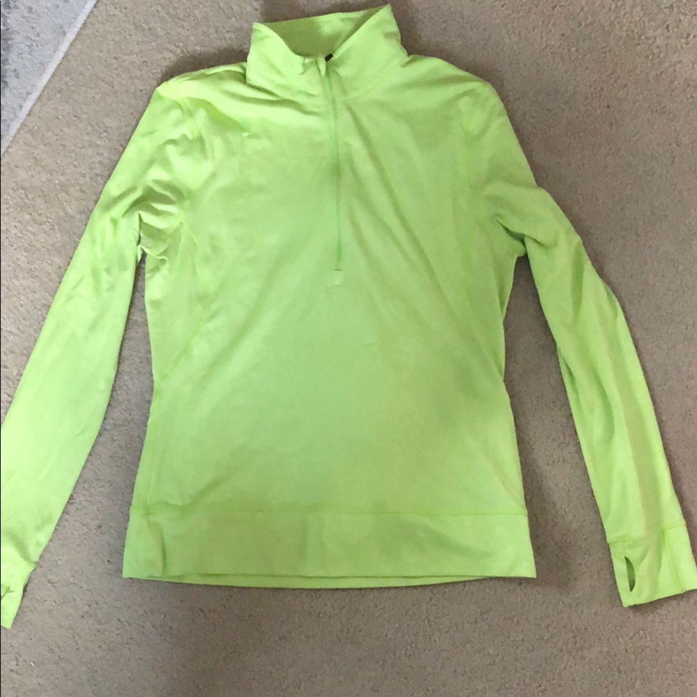 Puma Neon Green athletic quarter zip